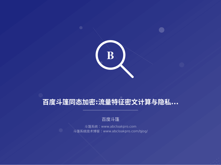 百度斗篷同态加密:流量特征密文计算与隐私保护