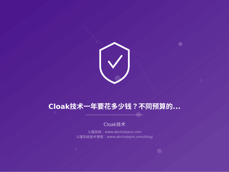 Cloak技术一年要花多少钱？不同预算的方案和收费模式全拆解